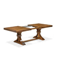9-Piece Walnut Acacia Wood Dining Set with Faux Leather Chairs K1534