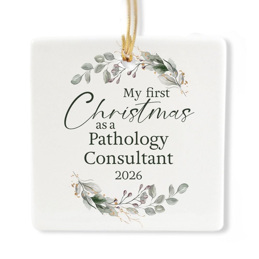 Ceramic 3-inch Square-Shaped Christmas Ornament U6879
