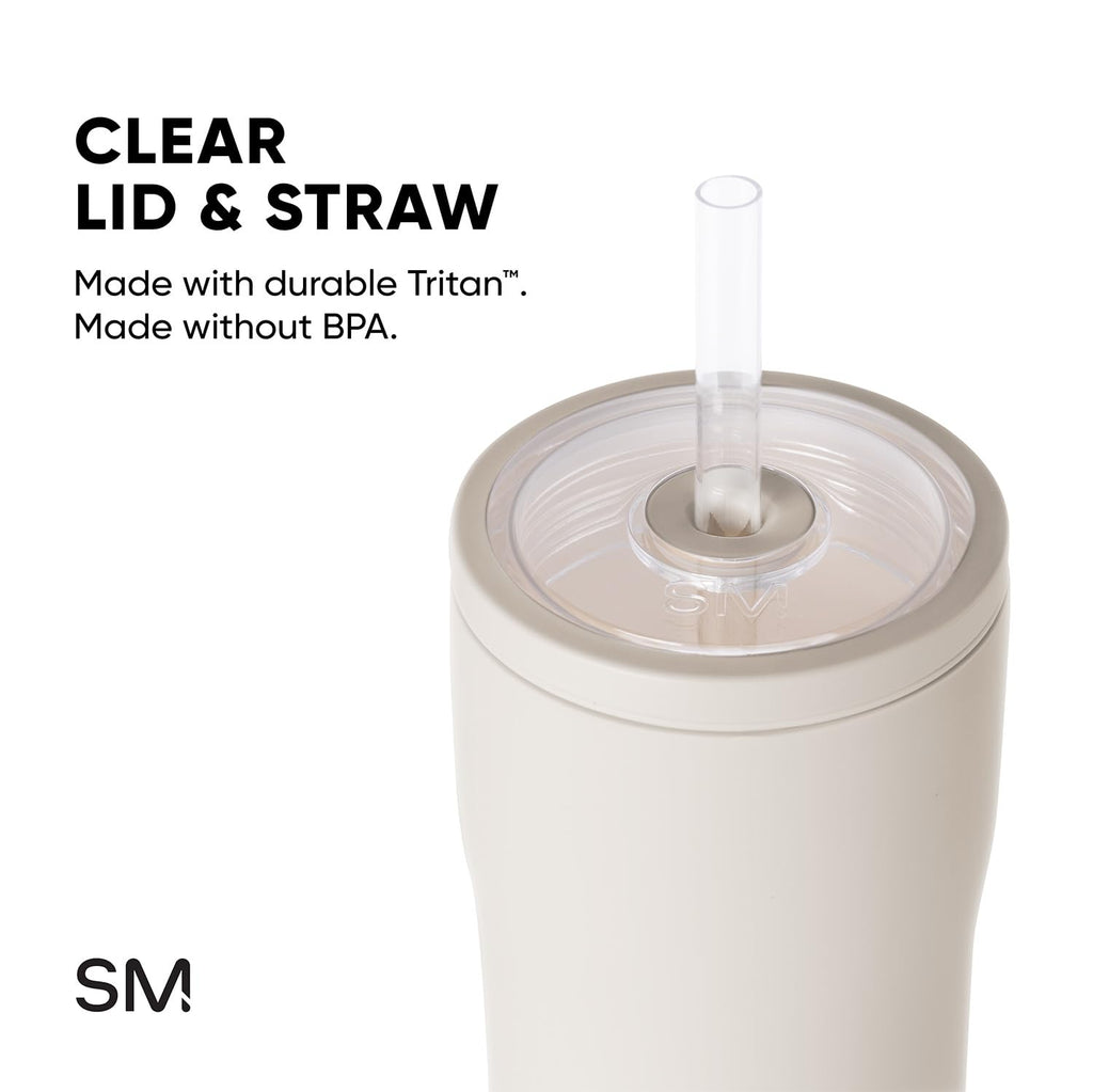 Glass Iced Coffee Cup with Straw Lid 20oz Beige T934