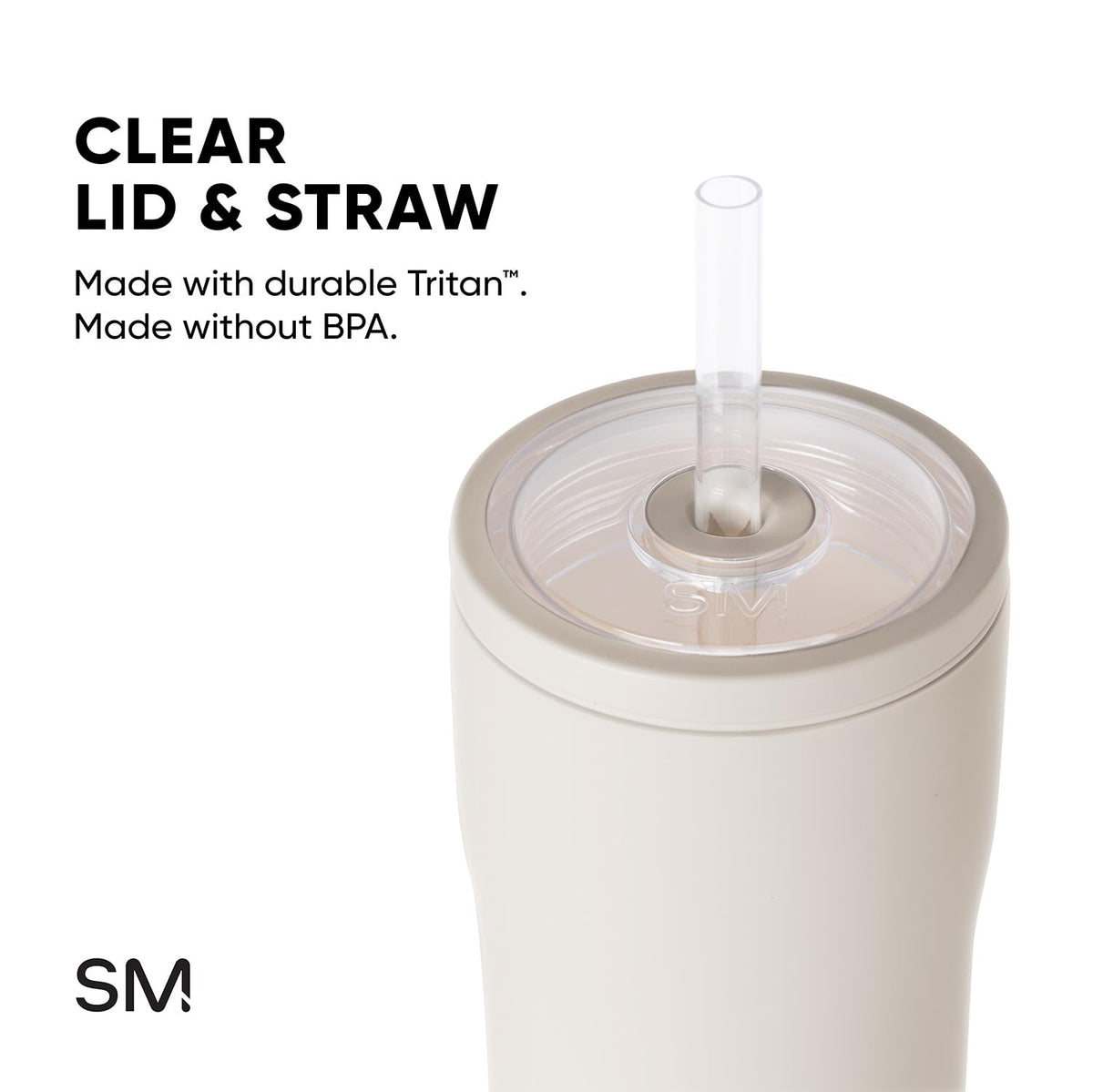 Glass Iced Coffee Cup with Straw Lid 20oz Beige T934