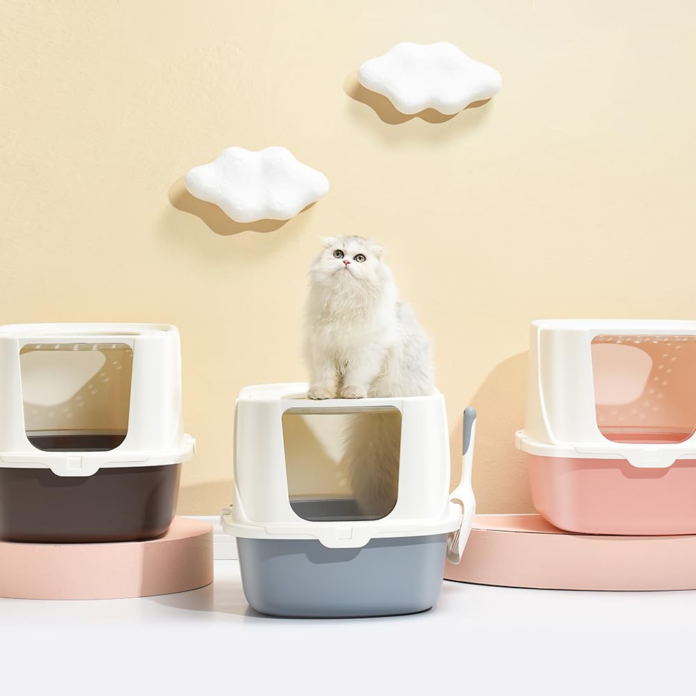 Flip-Top Jumbo Cat Litter Box with Scoop X1988