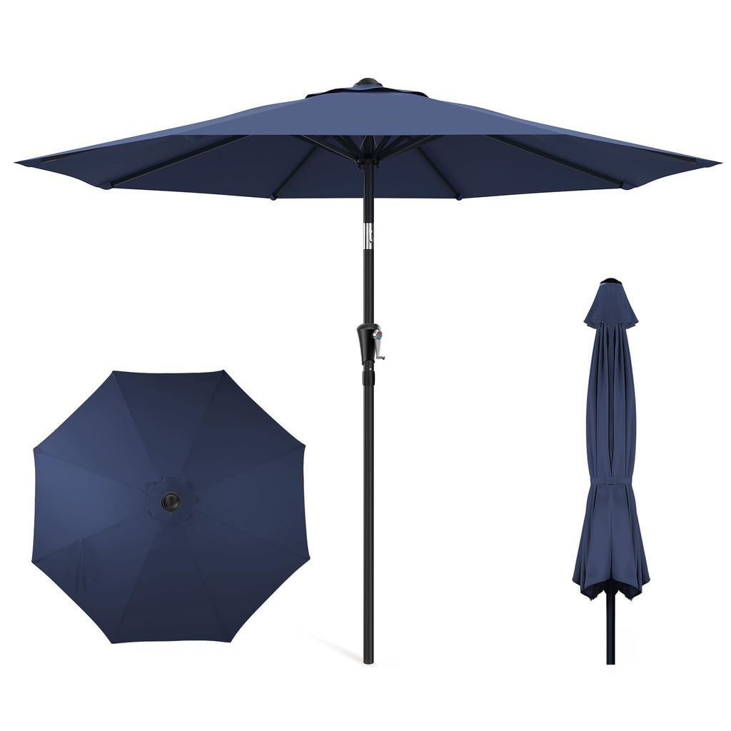 9FT Outdoor Patio Umbrella Navy Blue Y9360