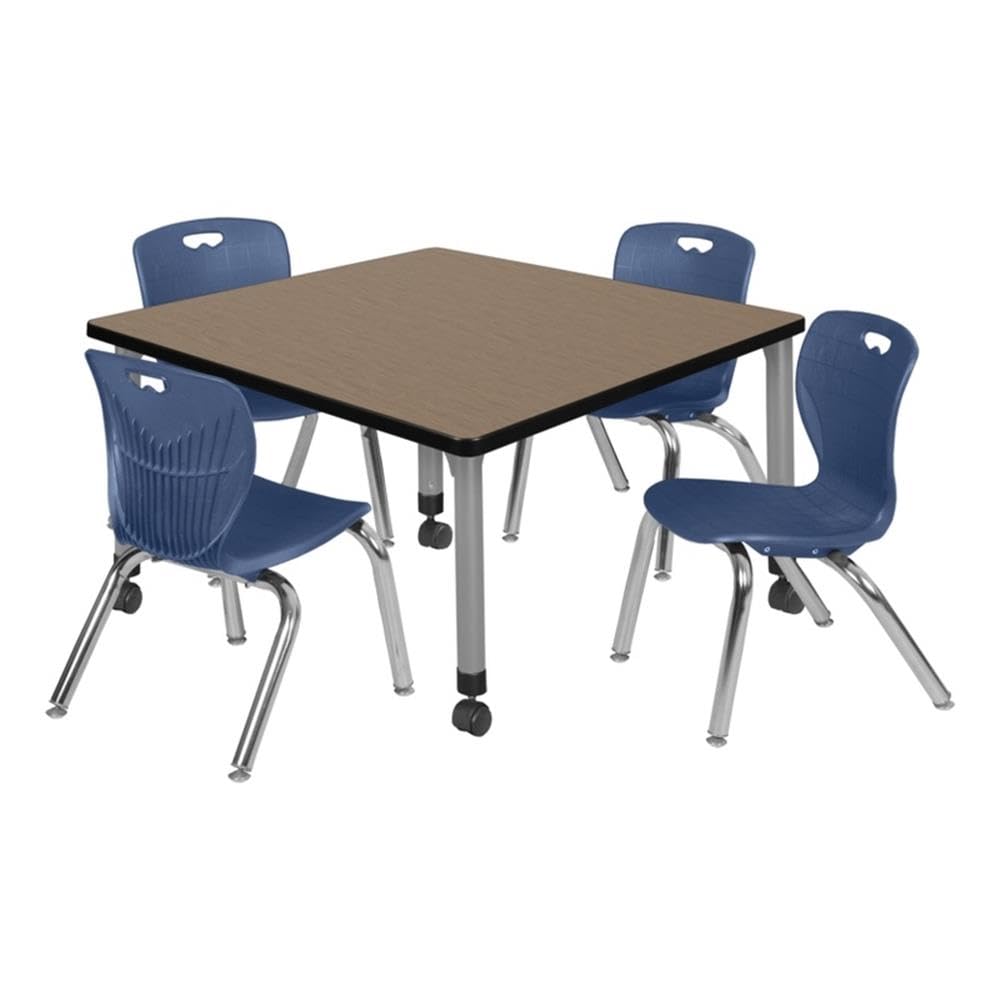 36" Square Mobile Table with 4 Stack Chairs F156492