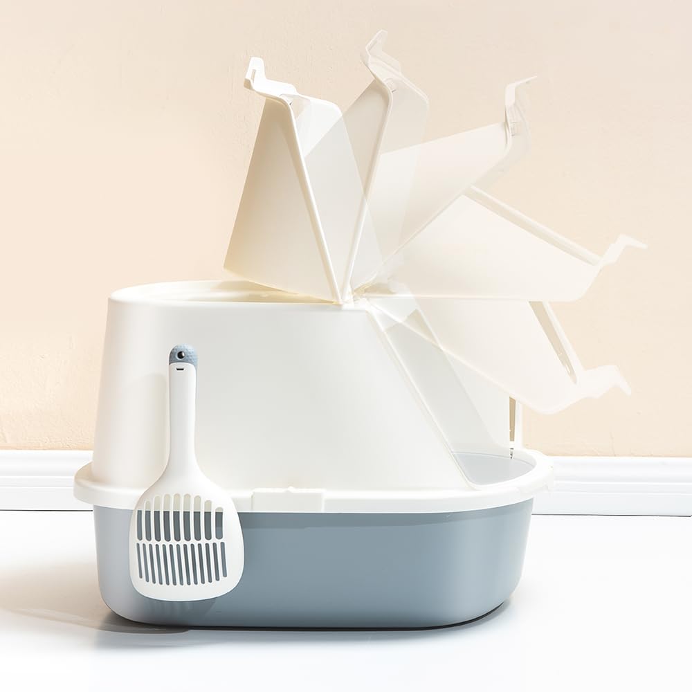 Flip-Top Jumbo Cat Litter Box with Scoop X1988