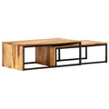 2 pcs Square Wood Nesting Tables D519