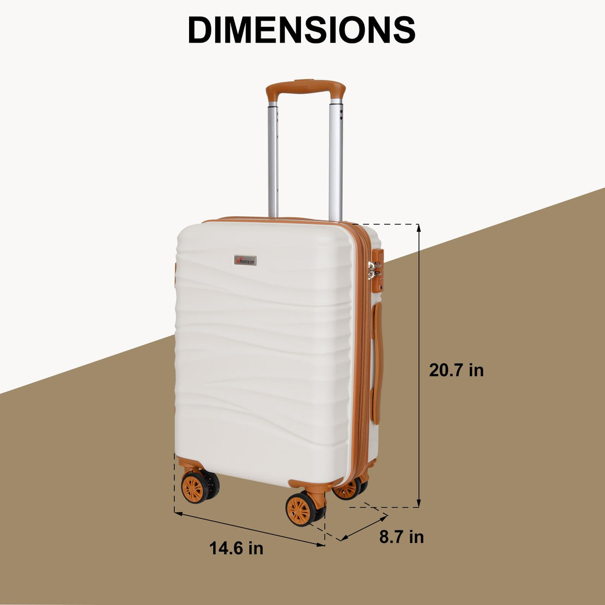 Expandable 21" Carry On Hardshell Luggage with Spinner Wheels, White J660204