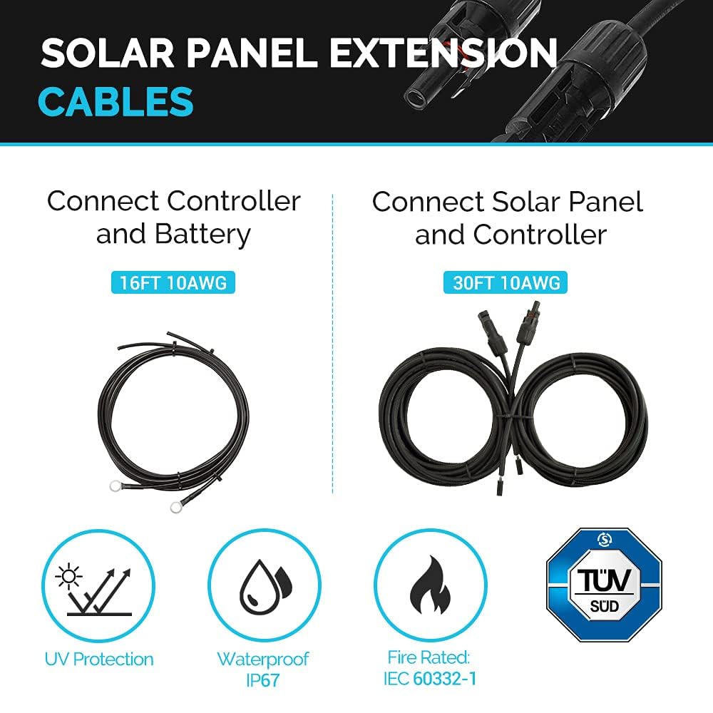 400W 12V Monocrystalline Solar Panel Kit with 30A PWM Charge Controller K9567