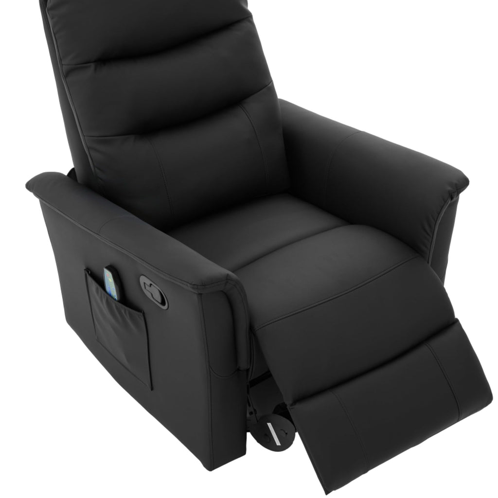 Black Boucle Swivel Rocker Glider Lounge Chair U763542