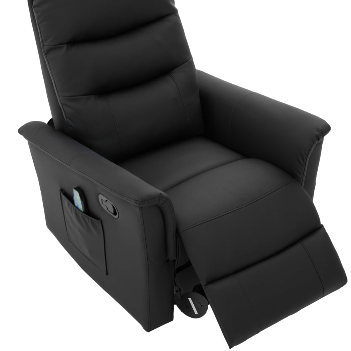 Black Boucle Swivel Rocker Glider Lounge Chair U763542