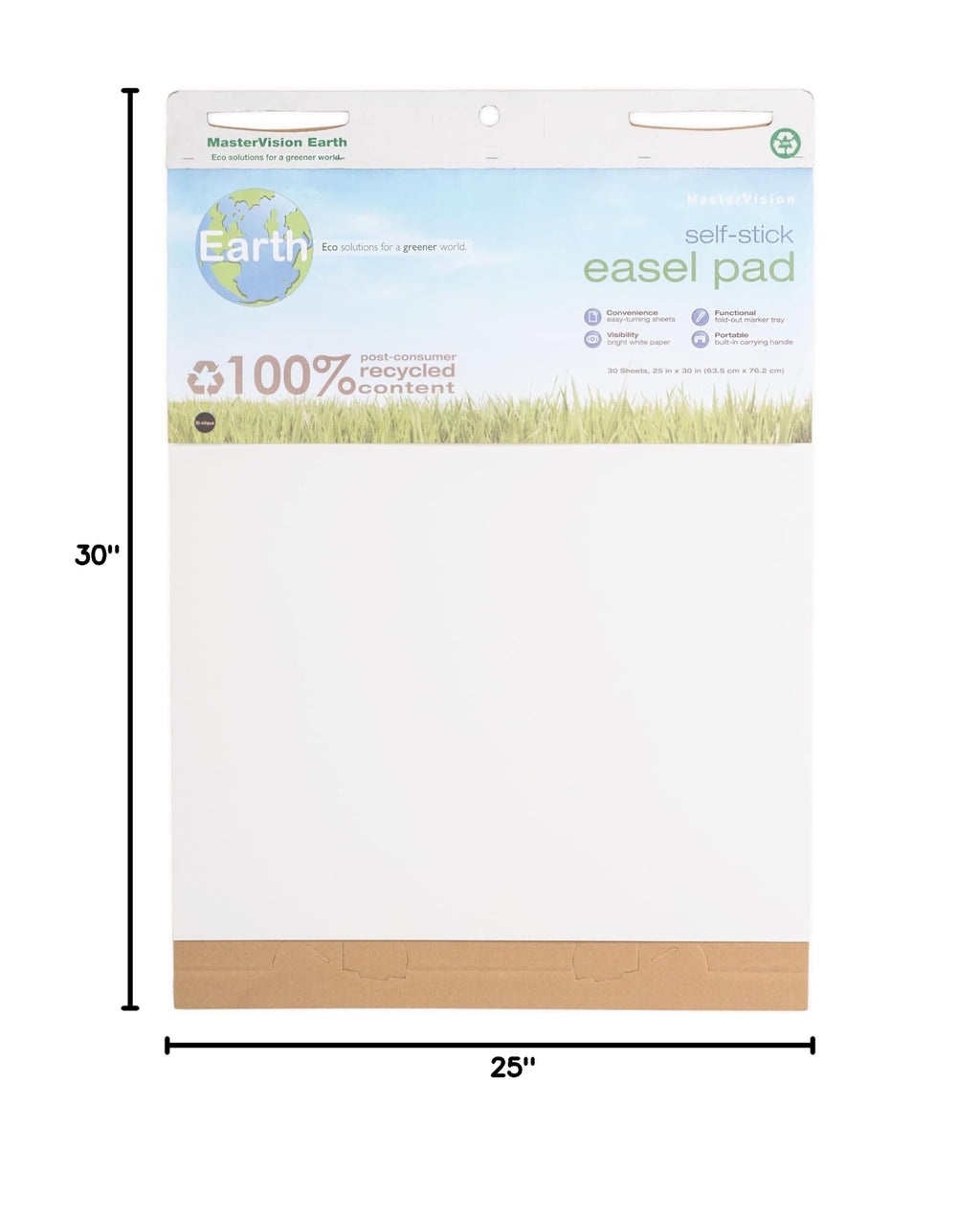 Self-Stick Easel Pad 30" x 25" 2 Pack White S36849