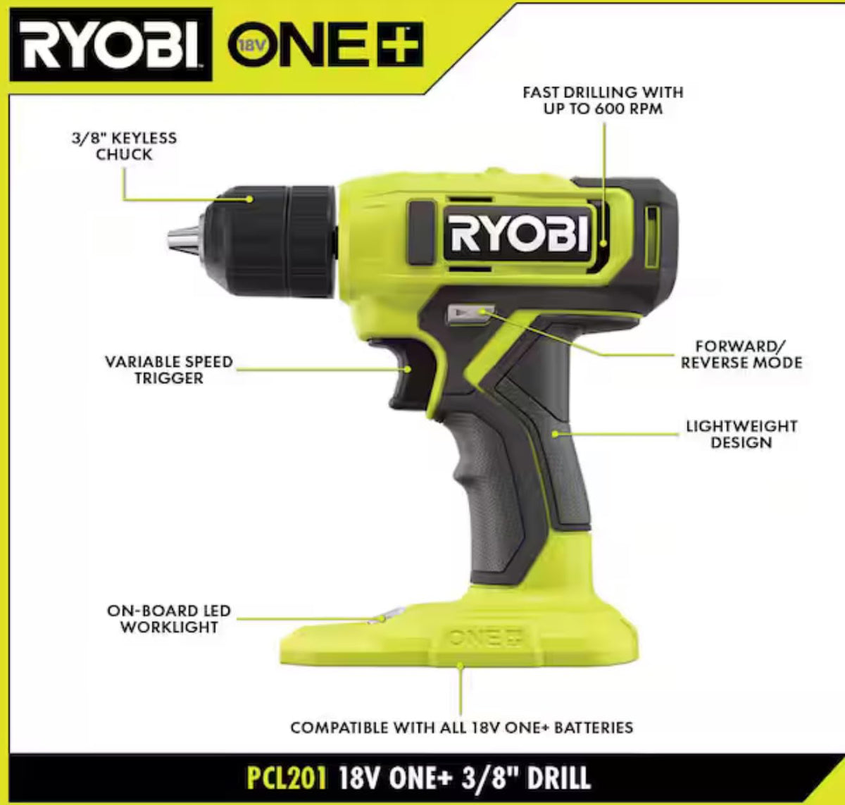 18V Cordless 3/8 in. Drill/Driver P52694