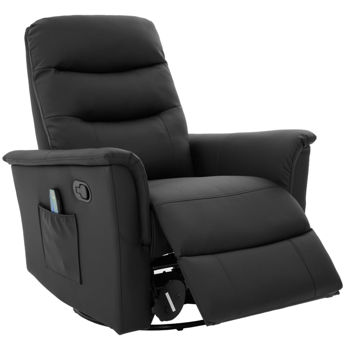 Black Boucle Swivel Rocker Glider Lounge Chair U763542