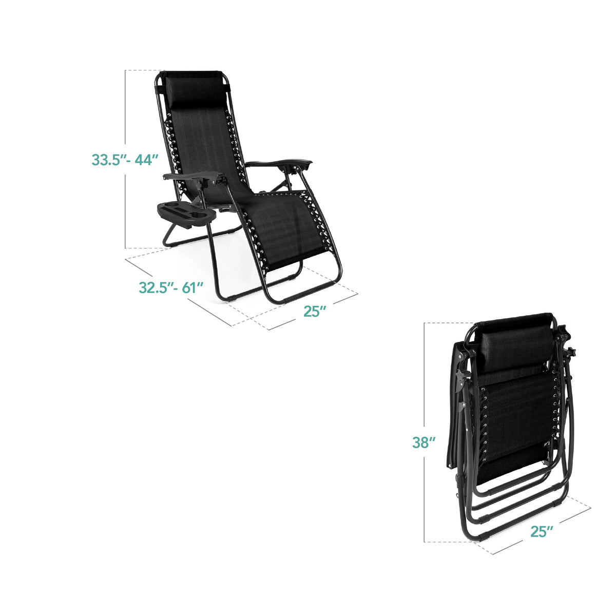 Zero Gravity Chair Recliner Black R2408