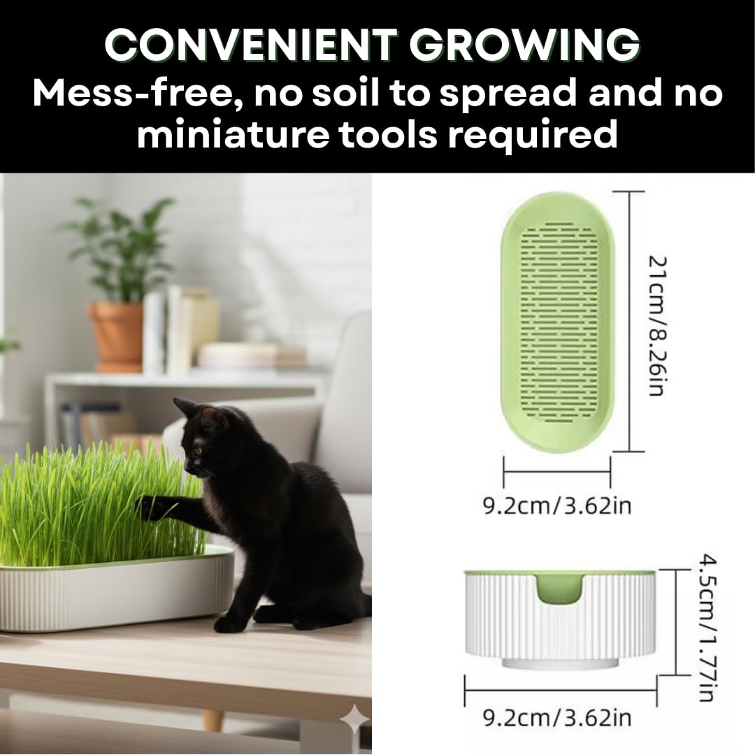 Hydroponic Cat Grass Grow Kit with 2 Oz Non-GMO Seeds H457