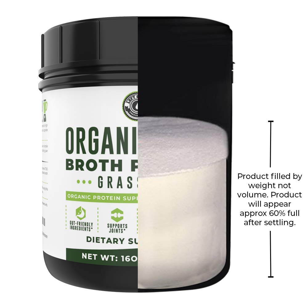 Organic Grass Fed Beef Bone Broth Protein Powder 16oz E1542