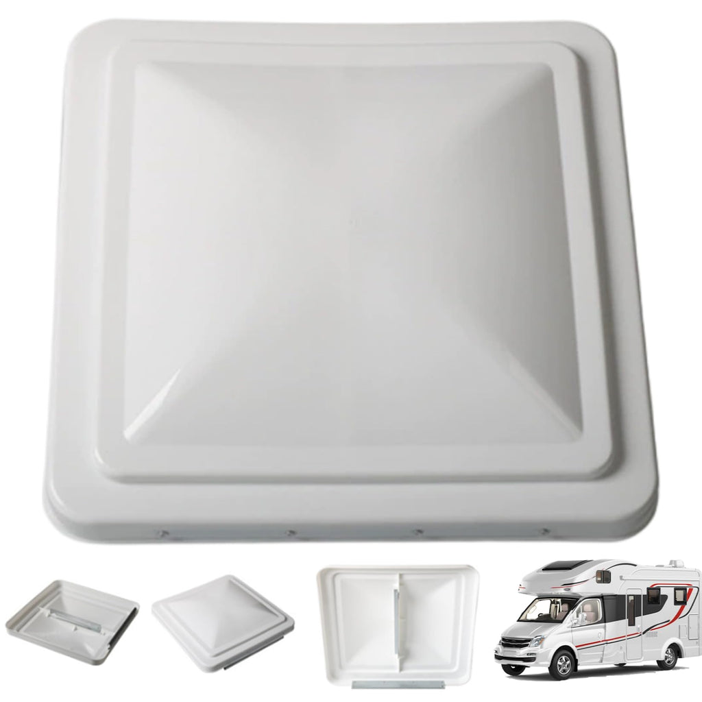 14 Inch White Weather-Resistant Plastic RV Vent Cover N99350