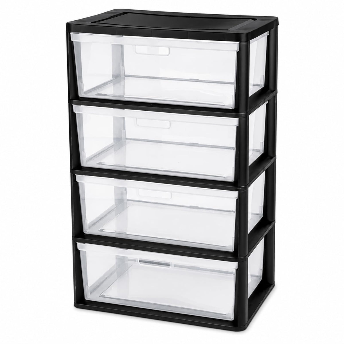 Wide 4 Drawer Plastic Storage Tower Organizer D592
