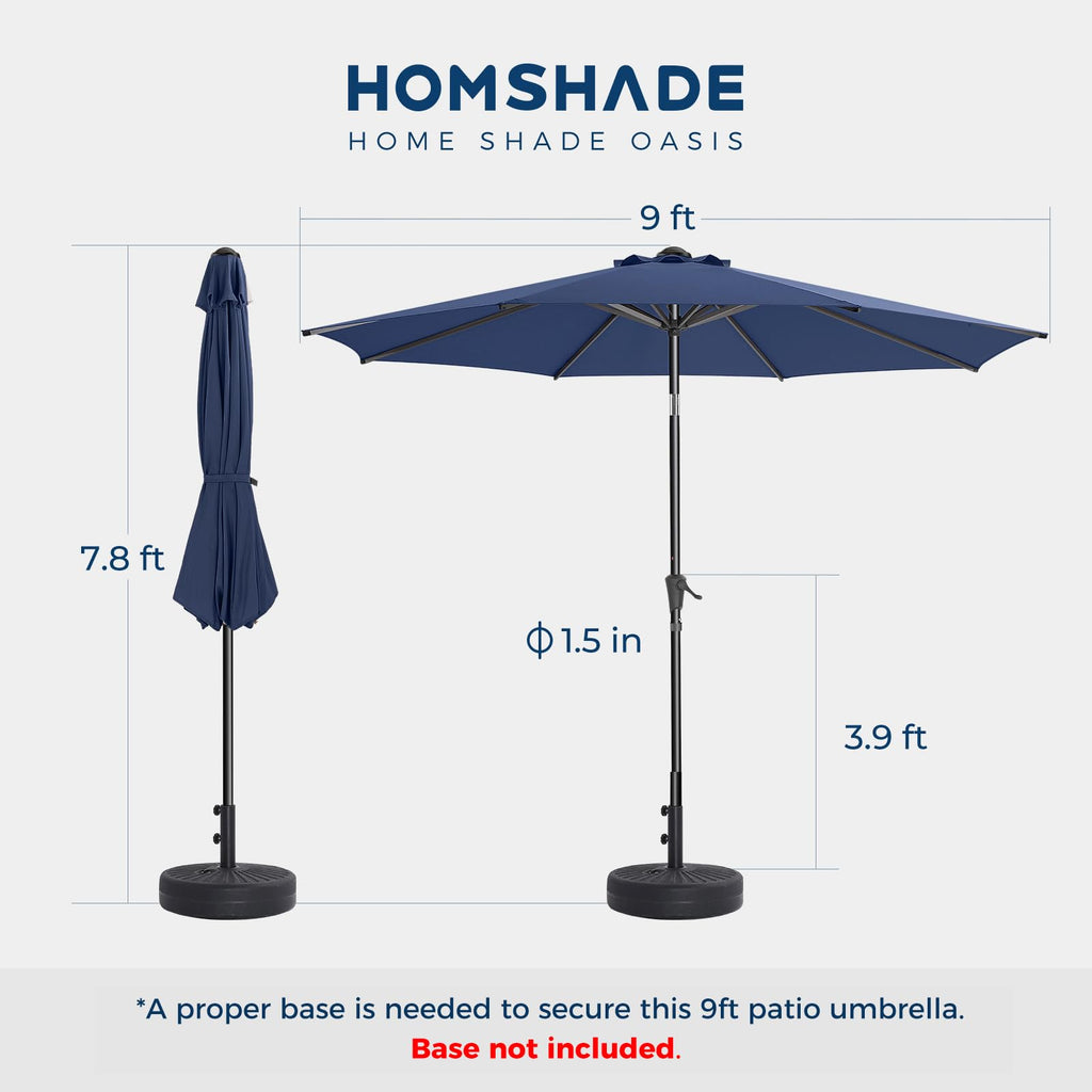9FT Outdoor Patio Umbrella Navy Blue Y9360
