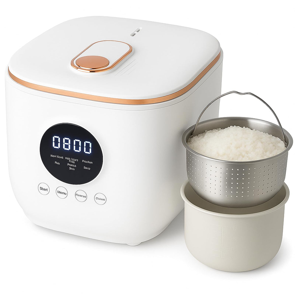 Low Sugar 3L Ceramic Rice Cooker with Steamer Basket T3359