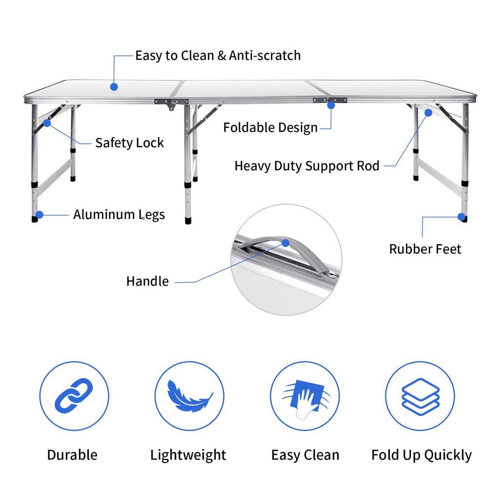 6FT Adjustable Folding Camping Table H26207