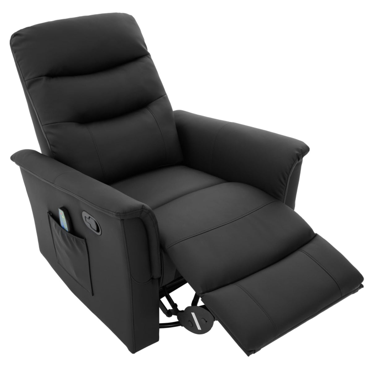 Black Boucle Swivel Rocker Glider Lounge Chair U763542