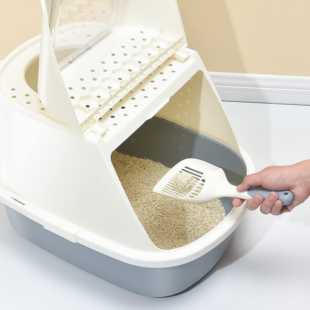 Flip-Top Jumbo Cat Litter Box with Scoop X1988