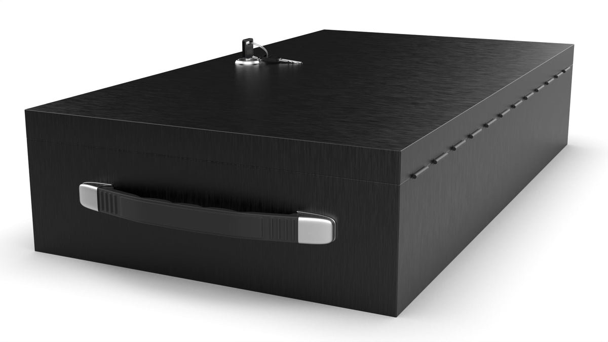 Fire Retardant Steel Security Chest Lock Box, 0.43 Cubic Ft, Black T619