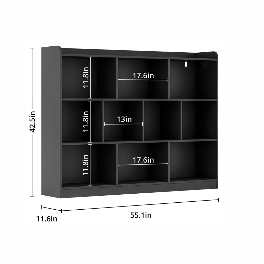 Black 3 Tier Wood Bookshelf F429878