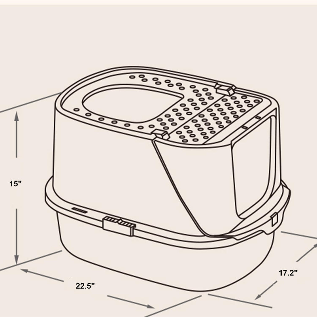 Flip-Top Jumbo Cat Litter Box with Scoop X1988