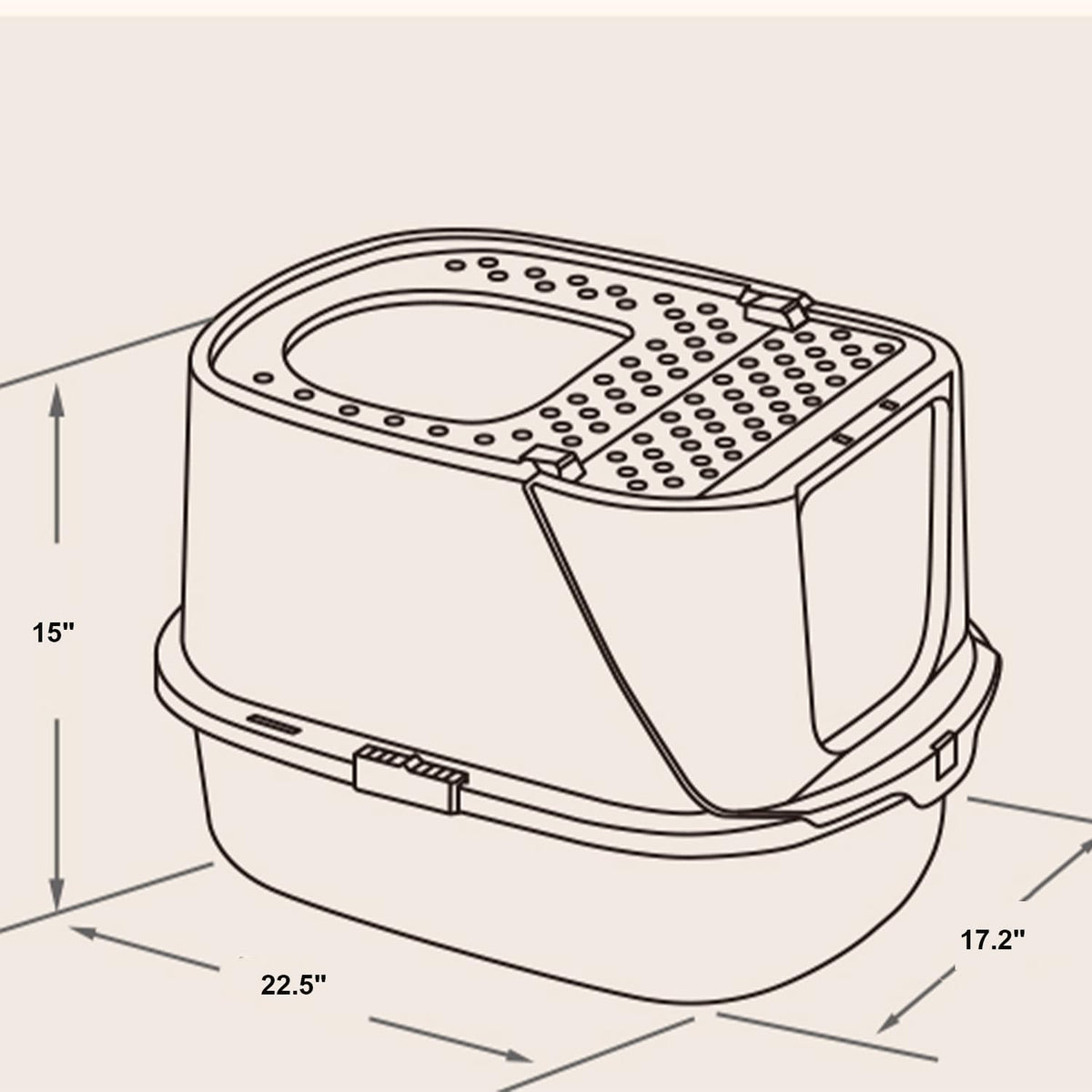 Flip-Top Jumbo Cat Litter Box with Scoop X1988