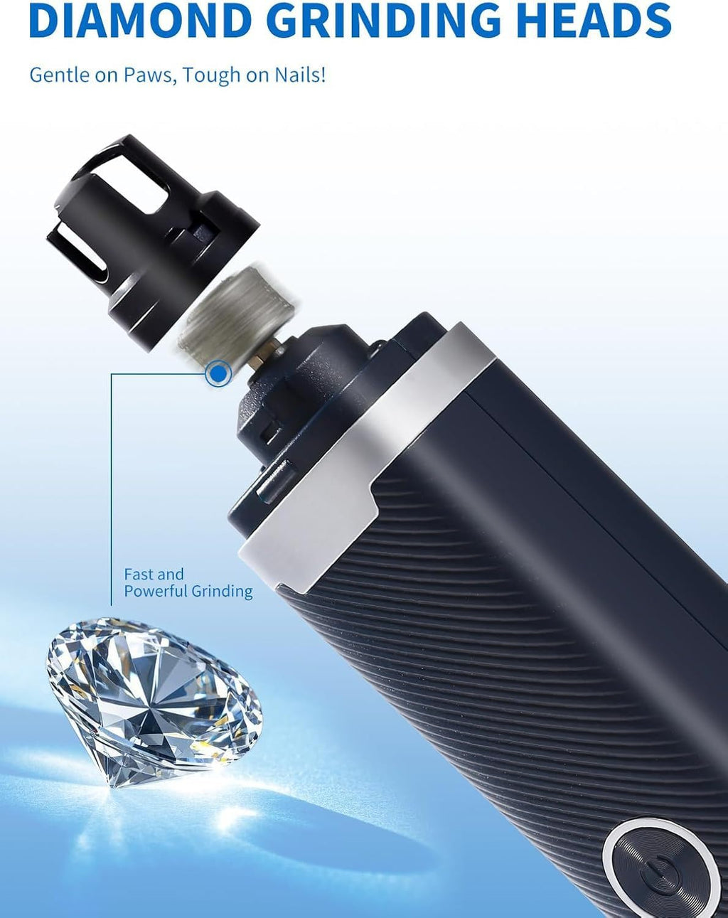 3 Speed Silent Rechargeable Pet Nail Grinder with 2 LED Lights T329149