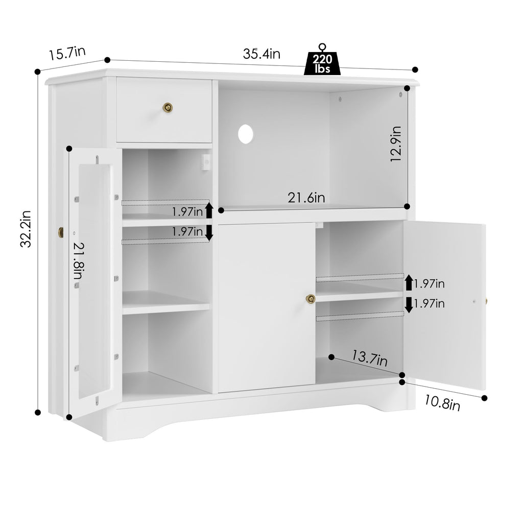 White Microwave Cabinet X4386