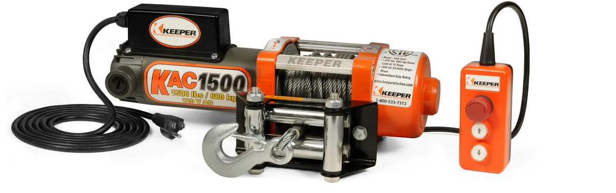 Electric Winch 110/120V AC with Remote 1500 lb. Capacity E6200