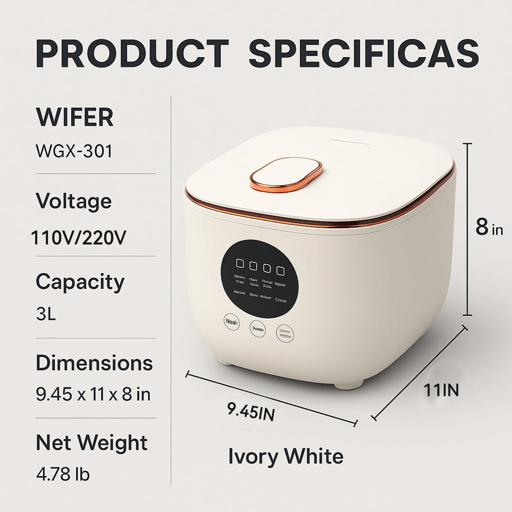 Low Sugar 3L Ceramic Rice Cooker with Steamer Basket T3359