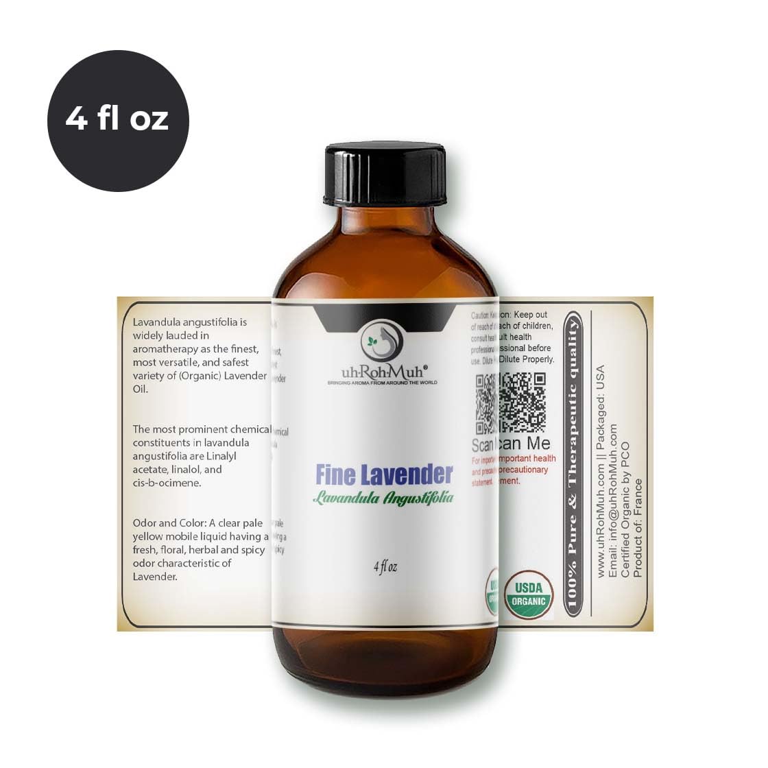 Organic Lavender Essential Oil 4 Fl Oz V584141