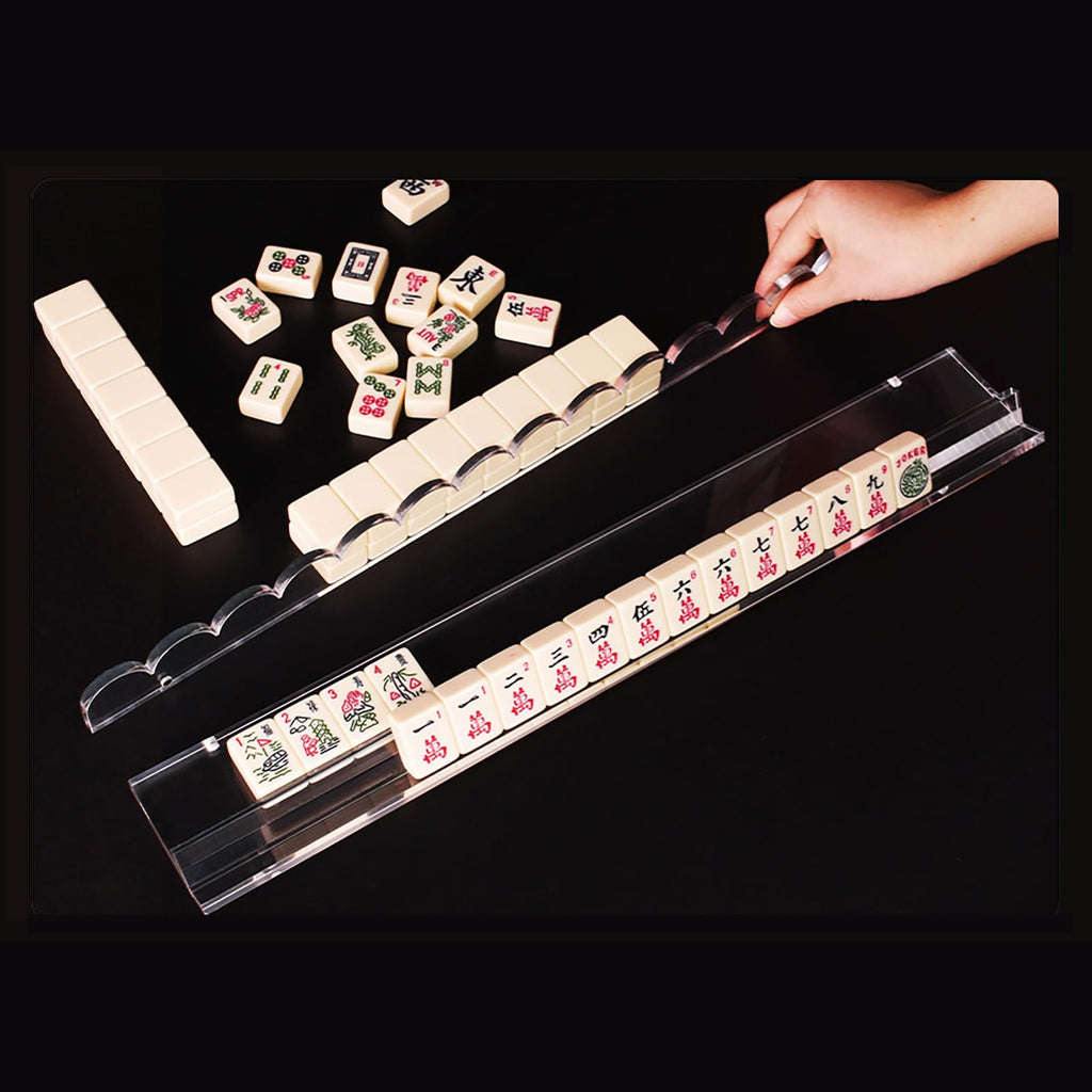 Clear Acrylic Mahjong Racks with Pushers, 4-Pack M6604