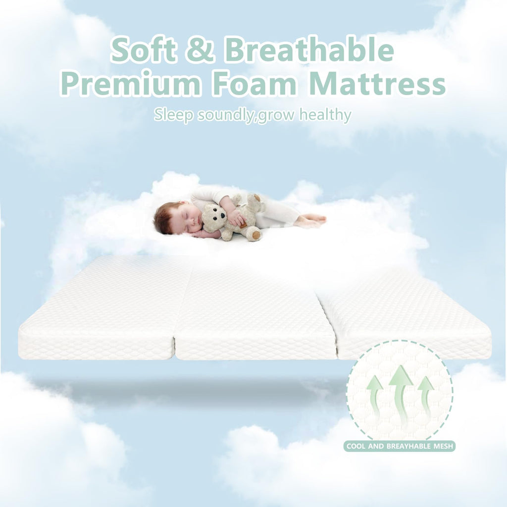 38”x26” Trifold Dual-Firmness Memory Foam Pack and Play Mattress S346776