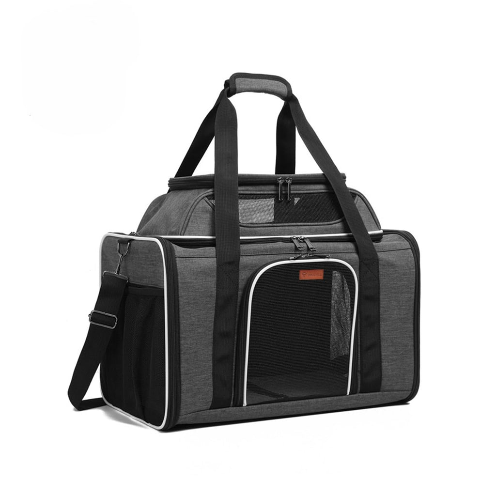 19" Large Soft-Sided Pet Carrier with Mesh, Grey J166259