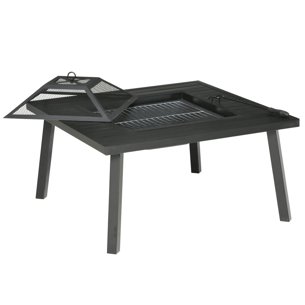 34-Inch Wood Burning Fire Pit with Grill B280304