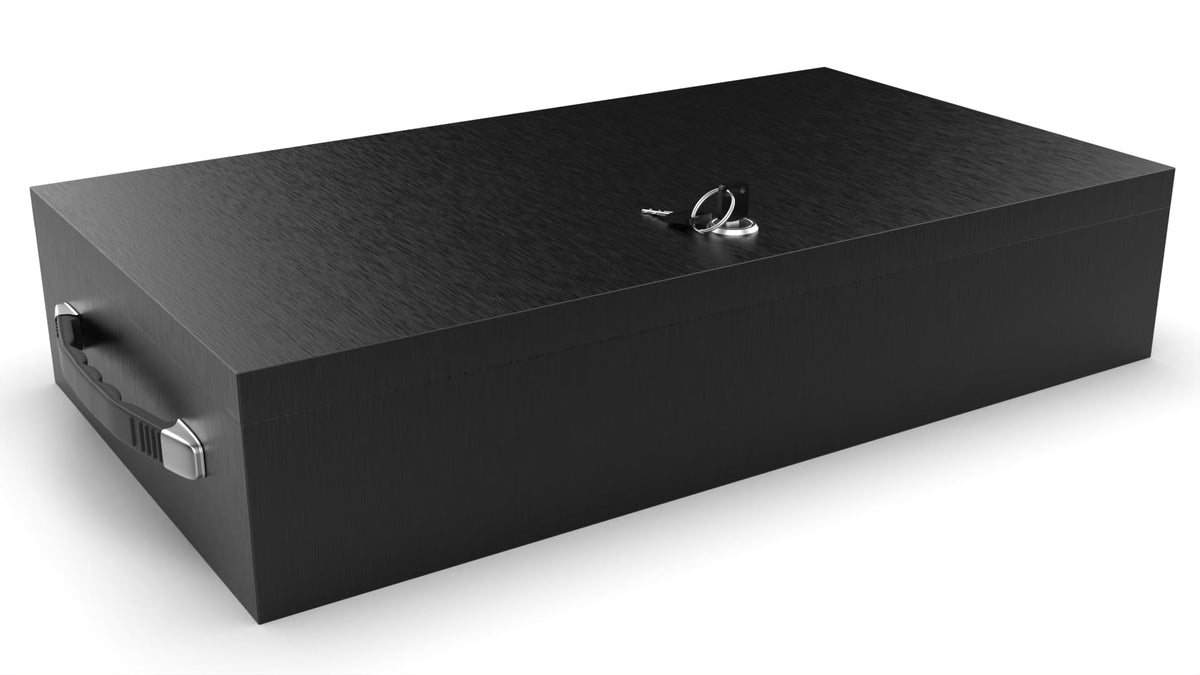 Fire Retardant Steel Security Chest Lock Box, 0.43 Cubic Ft, Black T619