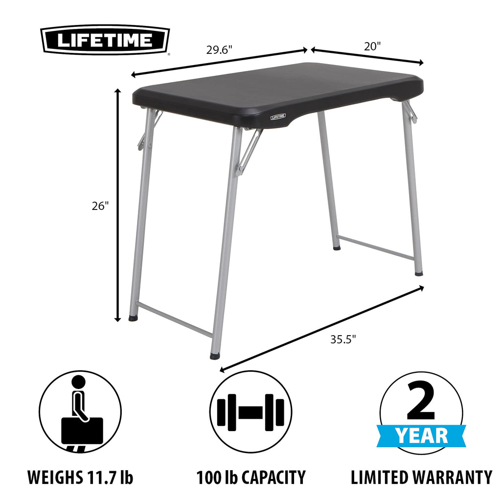 Black and Silver Compact Folding Table C530973