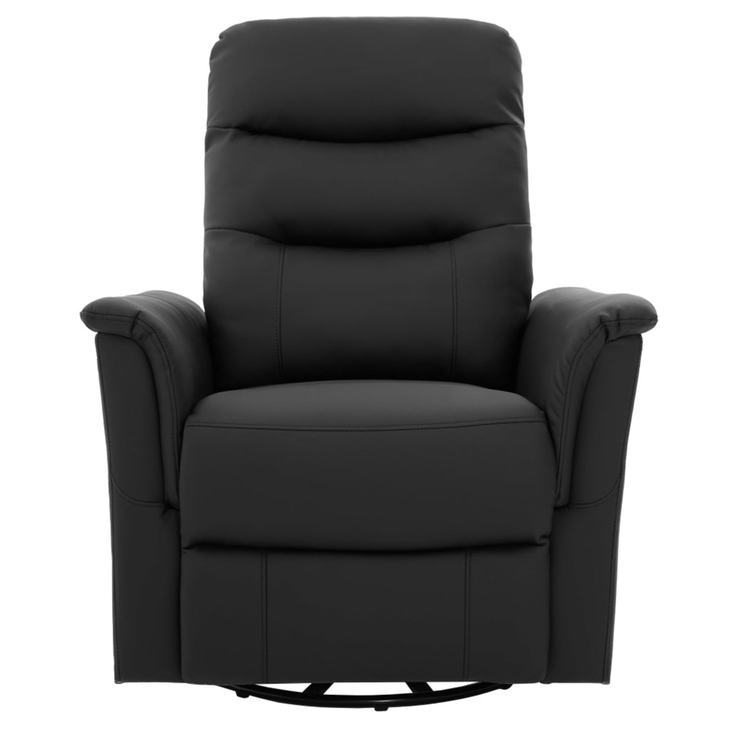 Black Boucle Swivel Rocker Glider Lounge Chair U763542