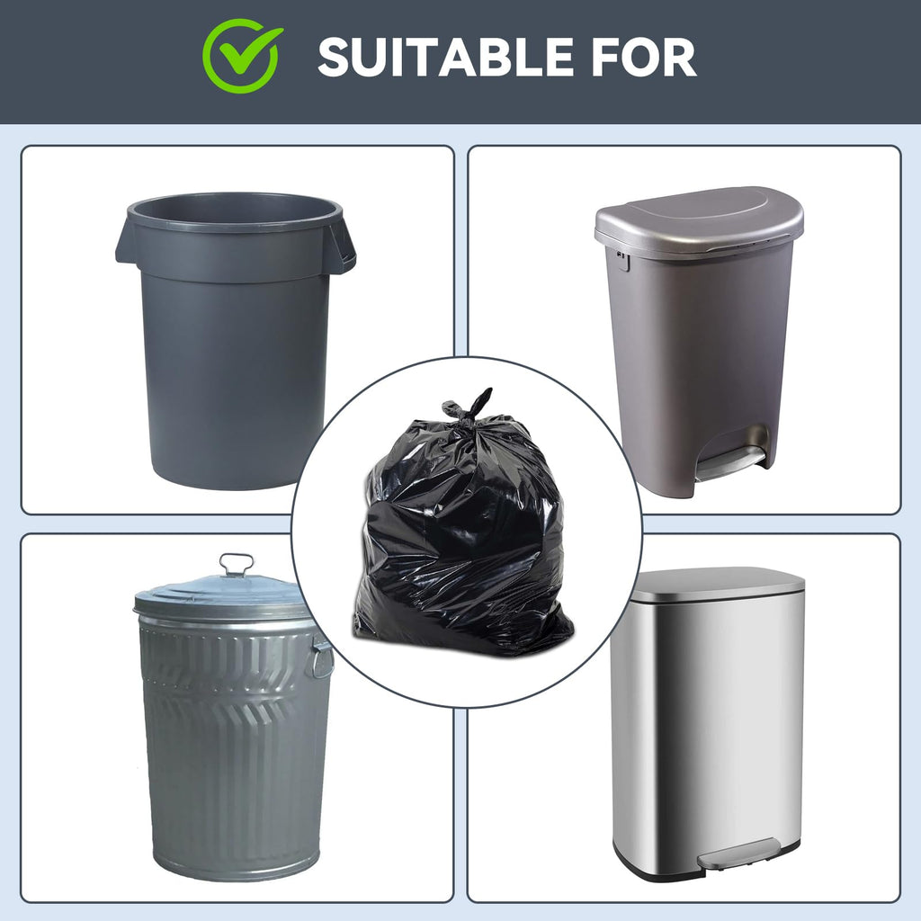45 Gallon Heavy Duty Black Plastic Trash Bags 50 Count F474752