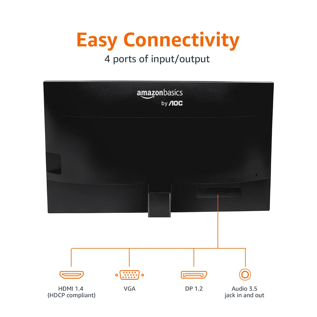 24-inch Full HD IPS Monitor, 75 Hz, 1080P, HDMI, Display Port, VGA, Built-in Speakers, Black I15714