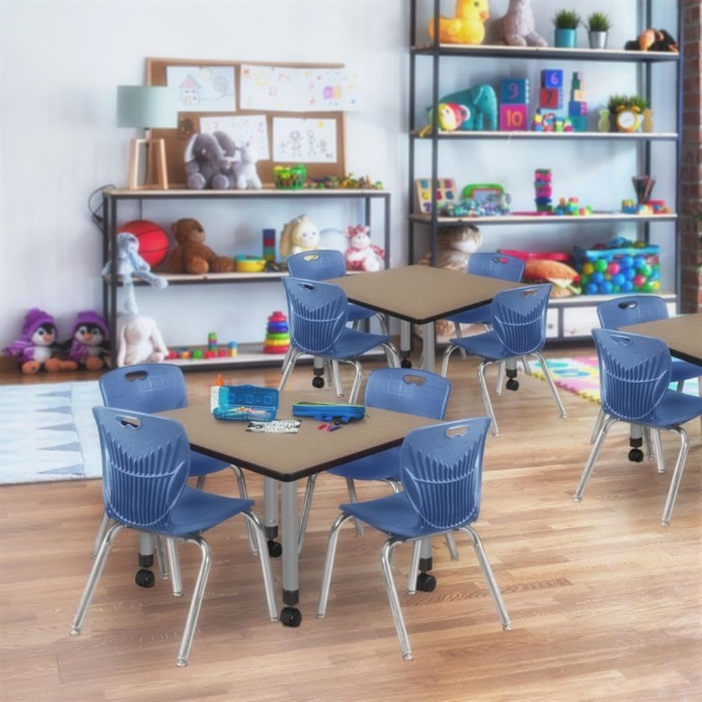 36" Square Mobile Table with 4 Stack Chairs F156492