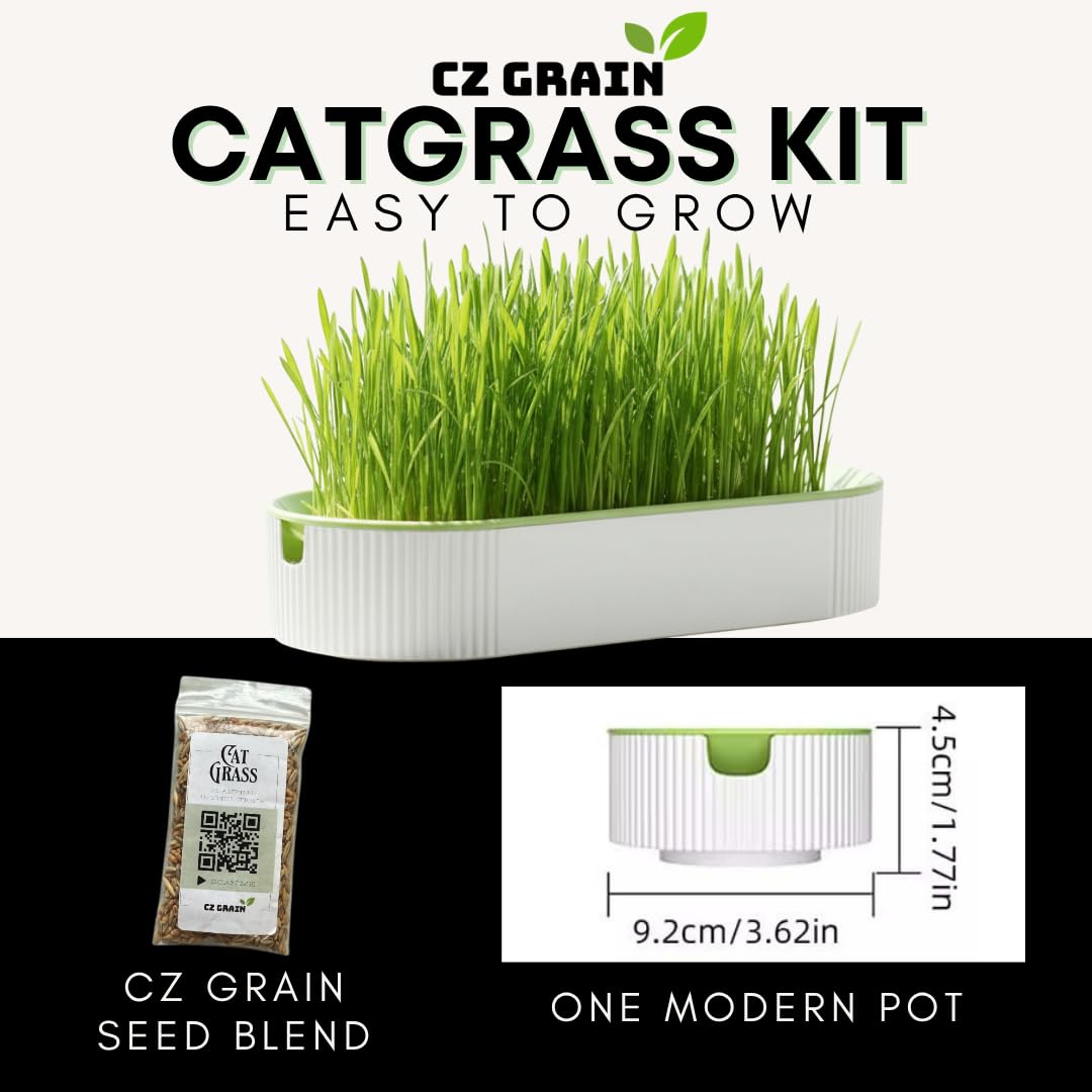 Hydroponic Cat Grass Grow Kit with 2 Oz Non-GMO Seeds H457
