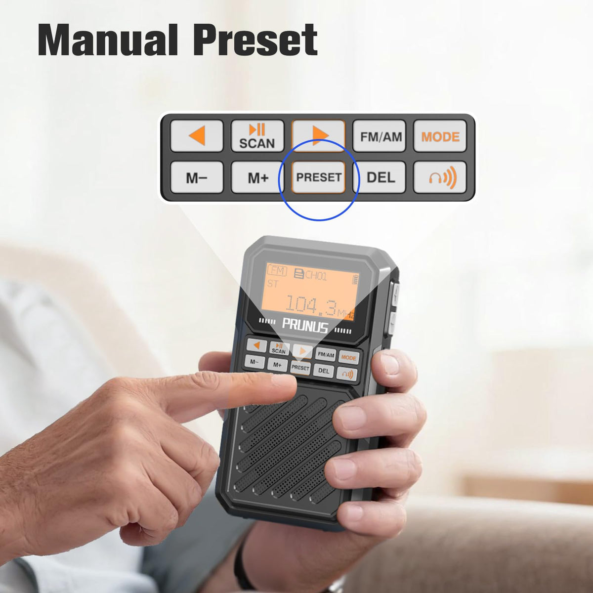 Portable AM FM Radio with Bluetooth V2431