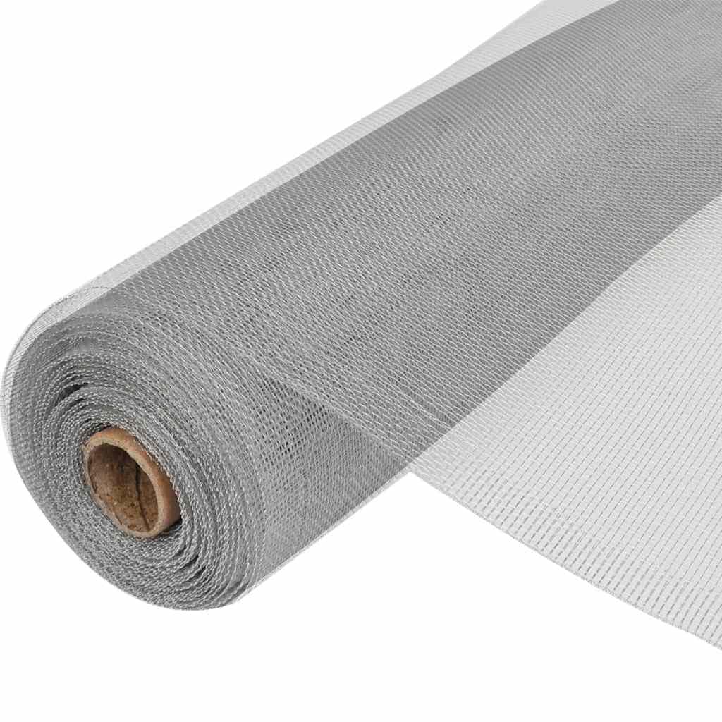 Aluminum Mesh Screen 39.4x196.9 Inches Silver K76955