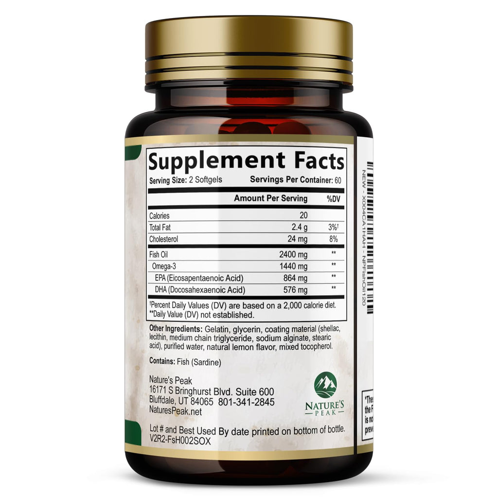 2400mg Omega 3 Fish Oil Softgels O6565