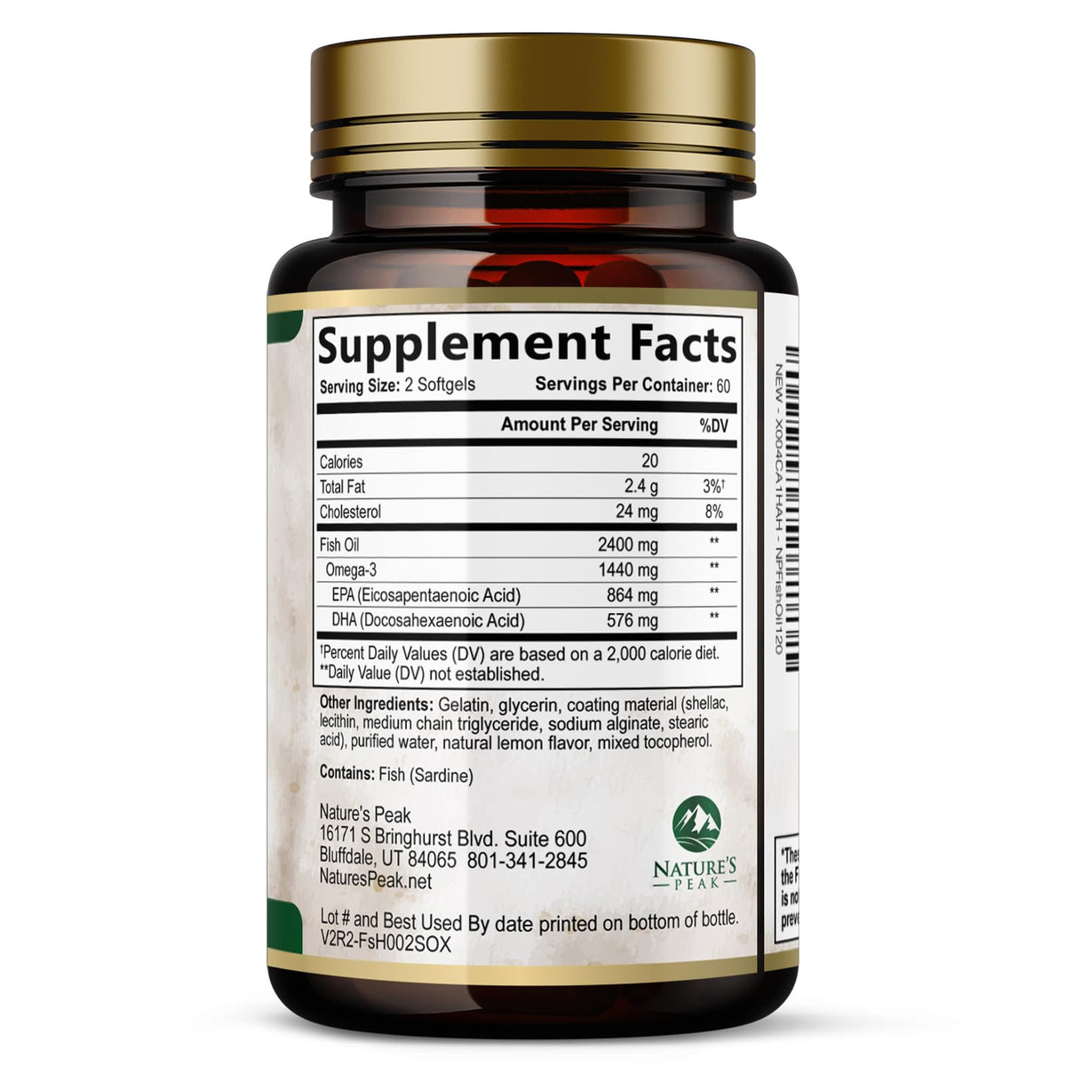 2400mg Omega 3 Fish Oil Softgels O6565